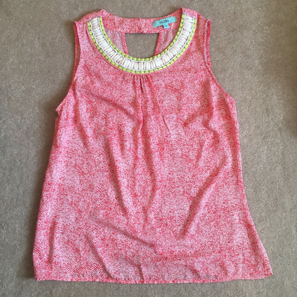 Red and white karlie top